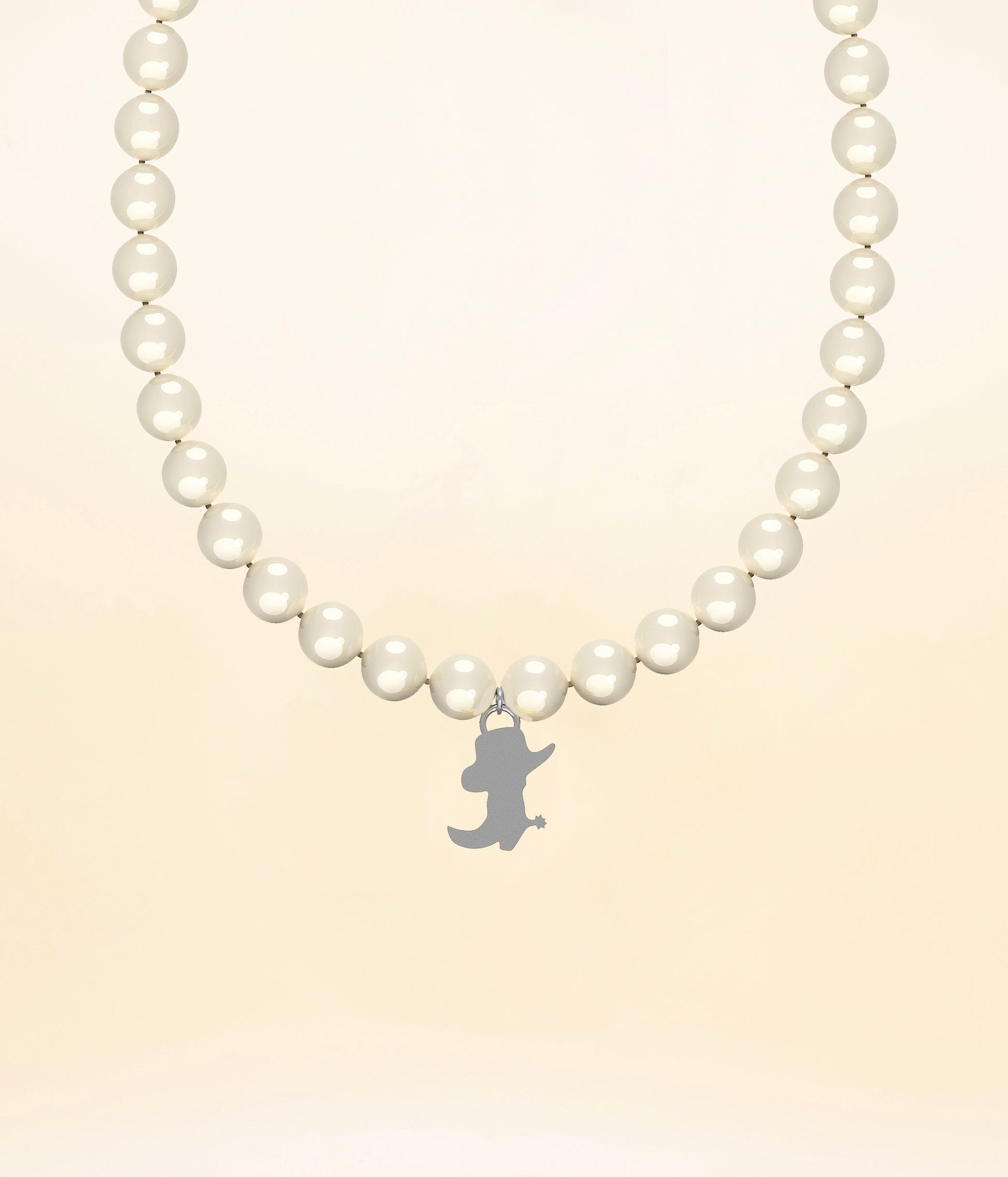 Boot on Pearls Necklace