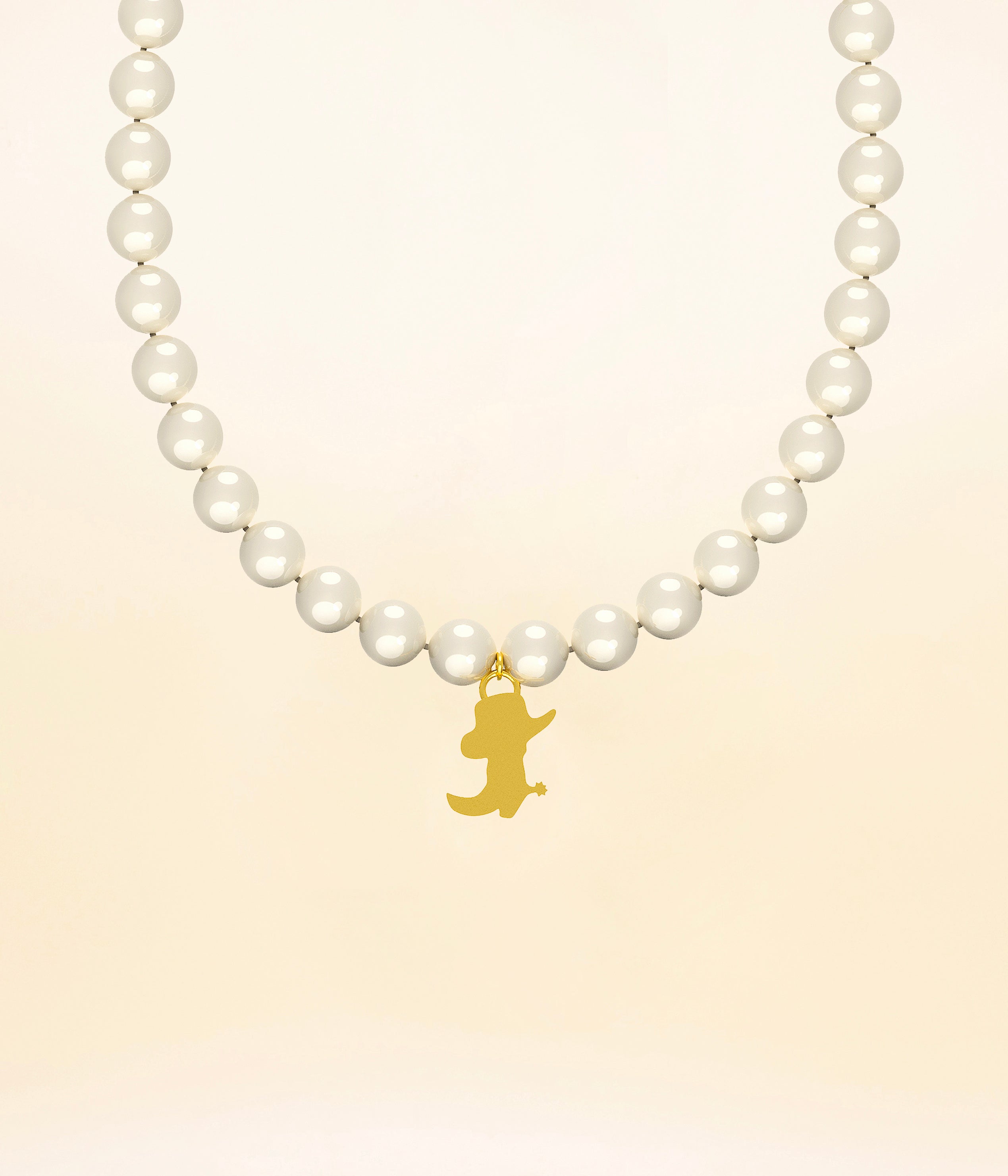 Boot on Pearls Necklace