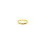 Gold ring with a small pink gemstone on a white background