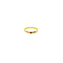 Gold ring with a red gemstone on a white background