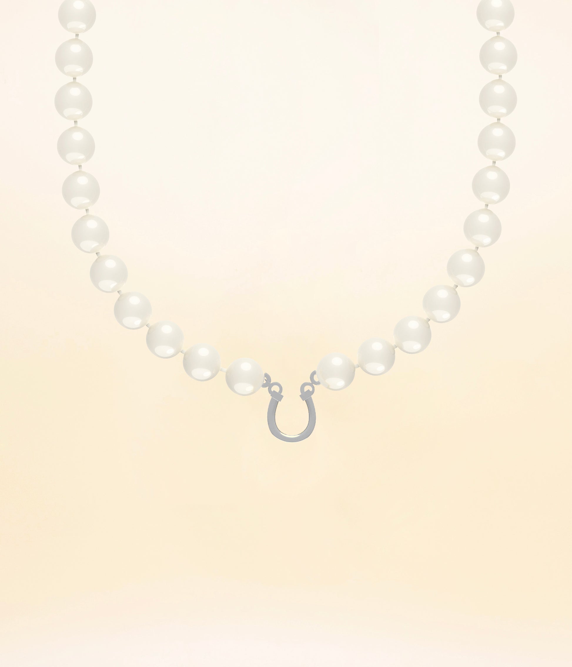 Horseshoe on Pearls Necklace