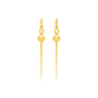 Gold heart-shaped earrings on a white background
