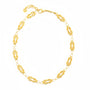 Gold necklace on a white background