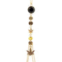 Necklace with gold and black beads on a white background