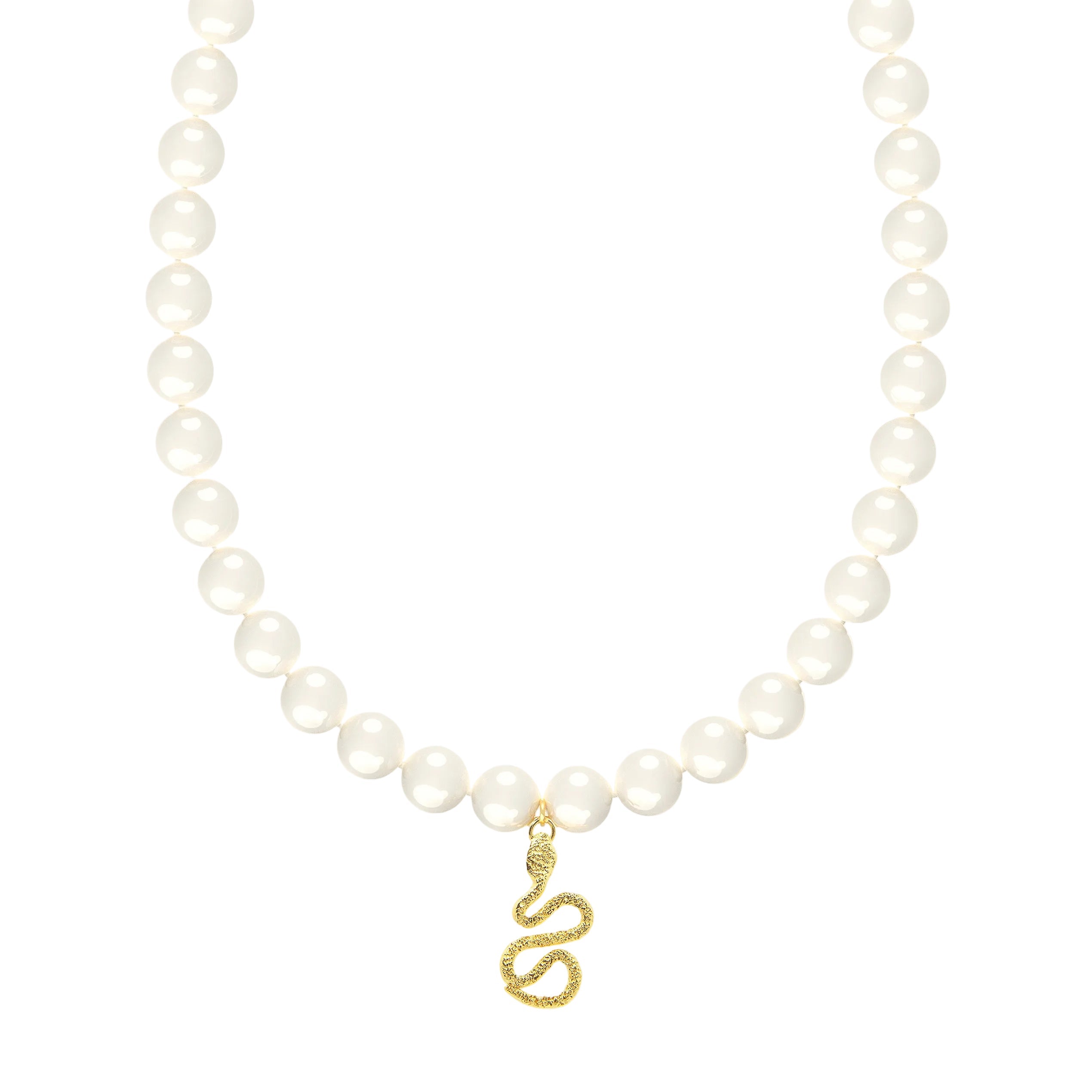 Snake on Pearls Necklace