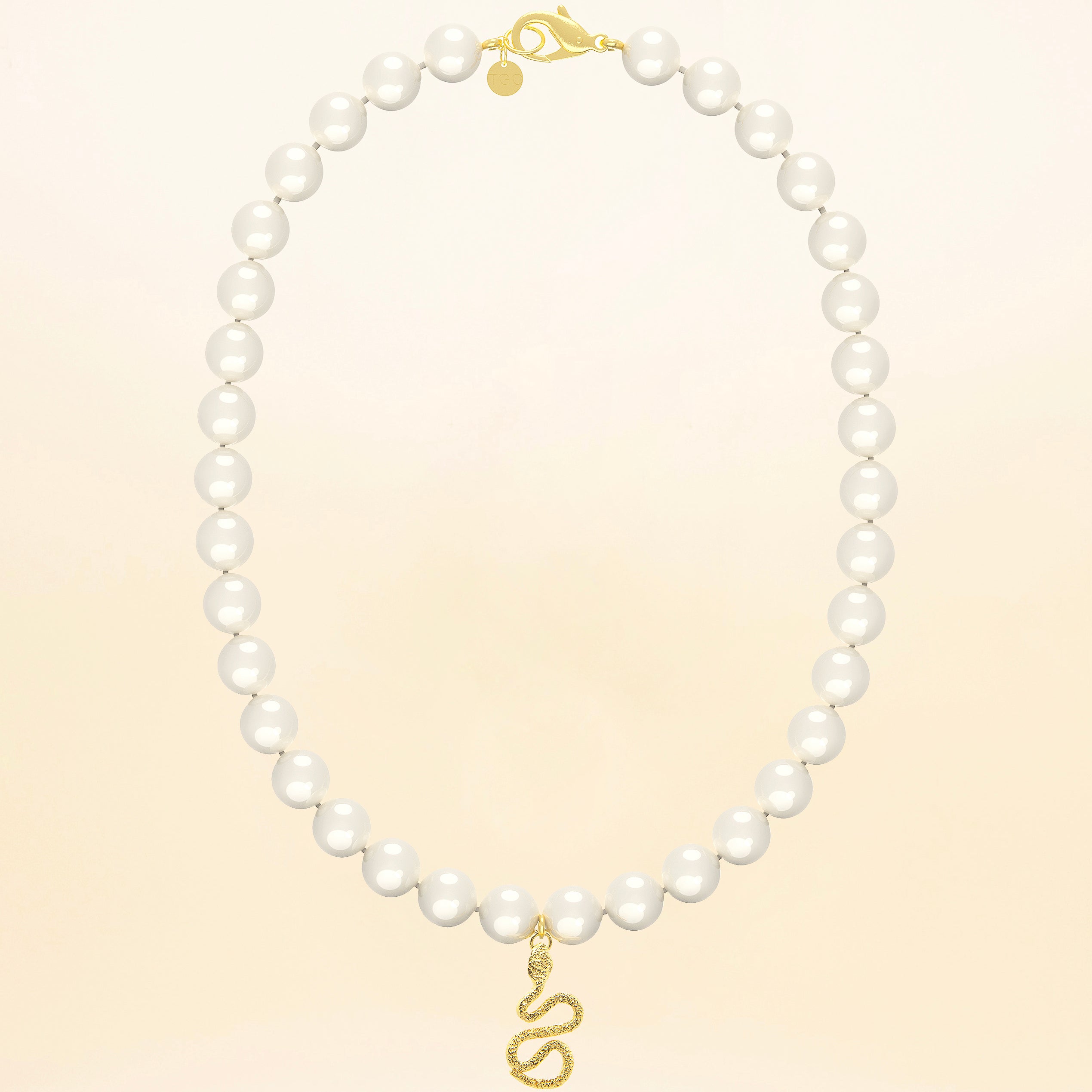 Snake on Pearls Necklace