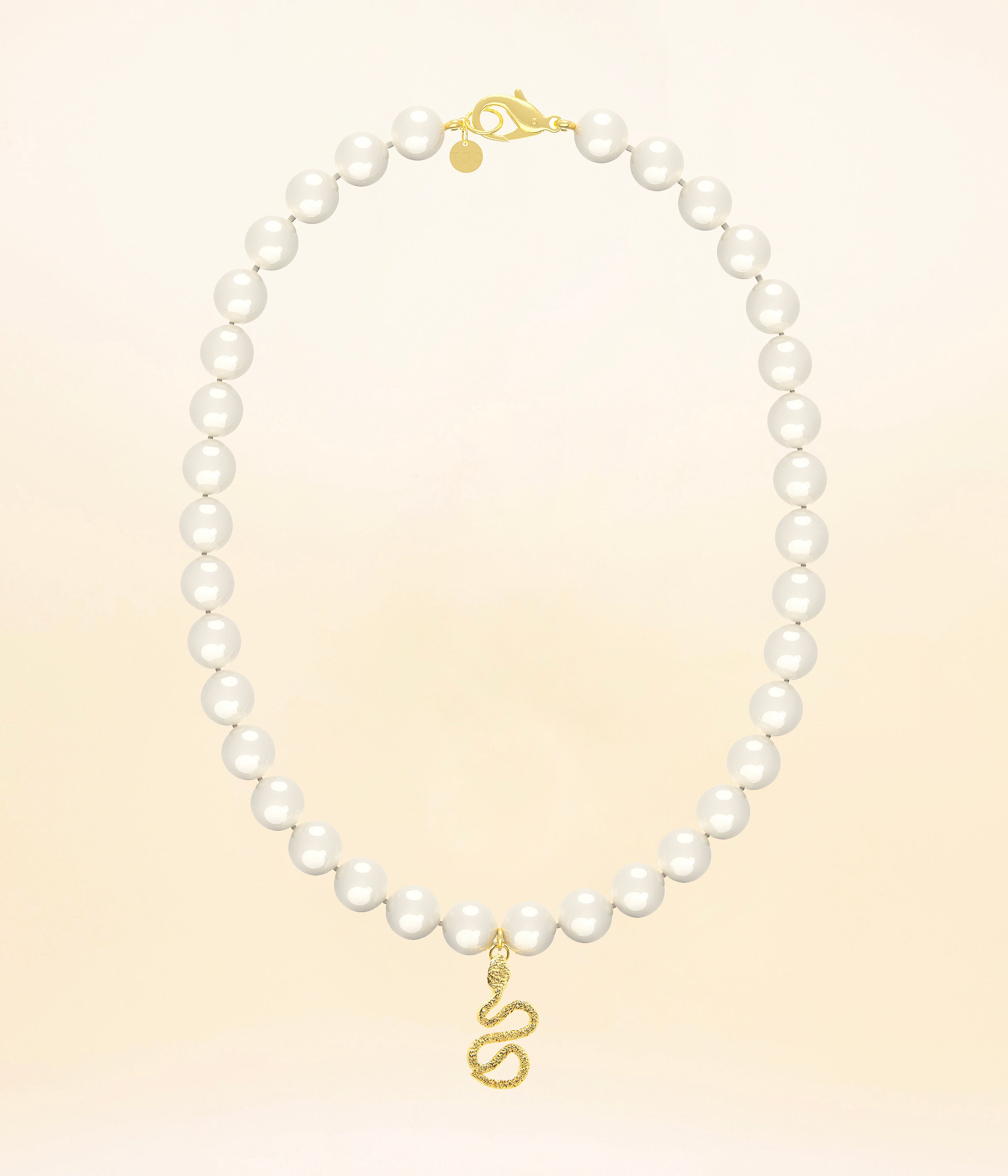 Snake on Pearls Necklace
