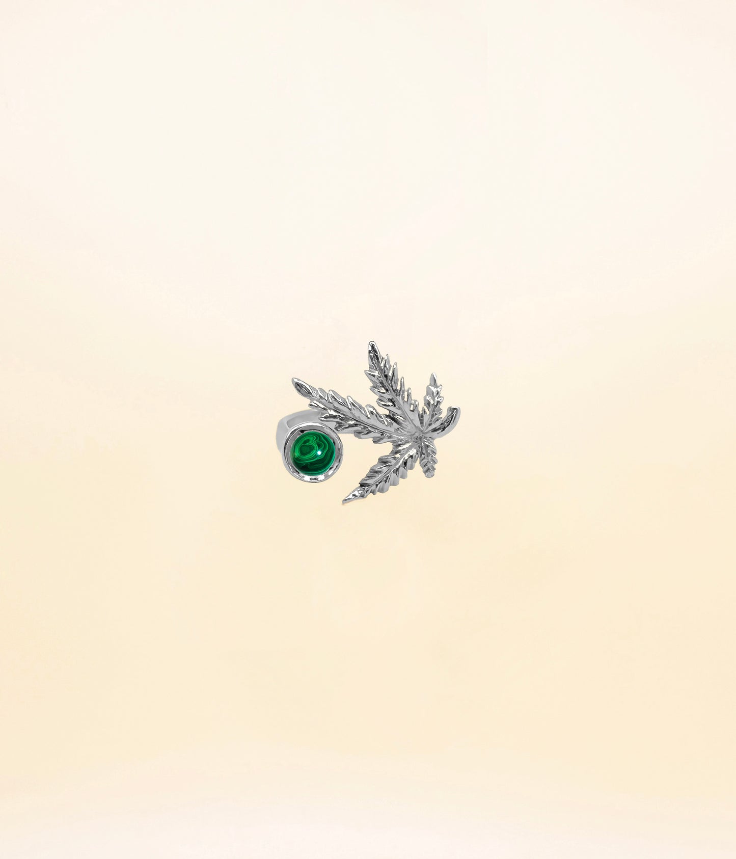 Anello Thea Leaf con Malachite