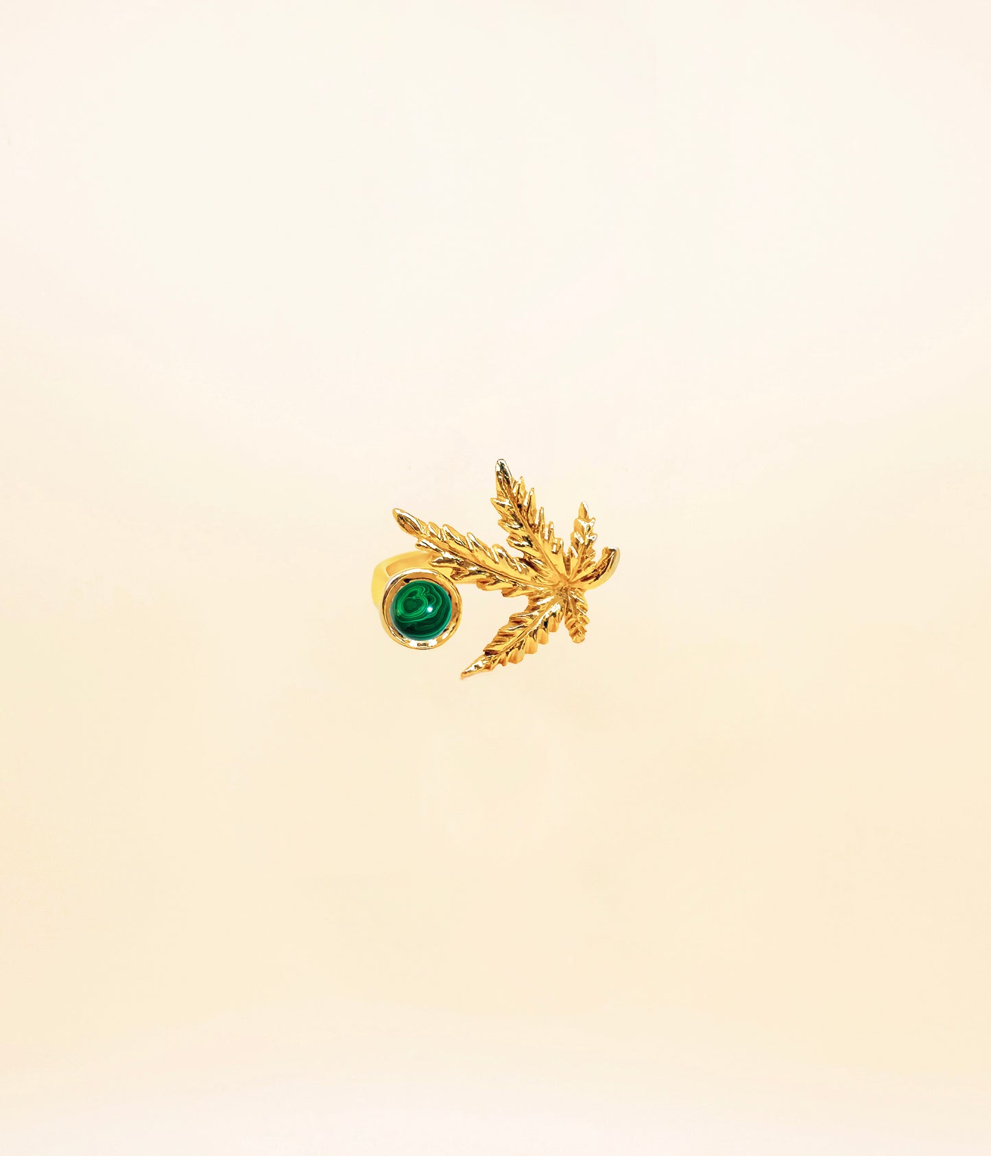 Anello Thea Leaf con Malachite